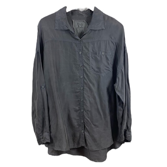 JOHNNY WAS PETE & GRETA Cupra L/S Button Down Blouse in Charcoal Size XS - Picture 3 of 10